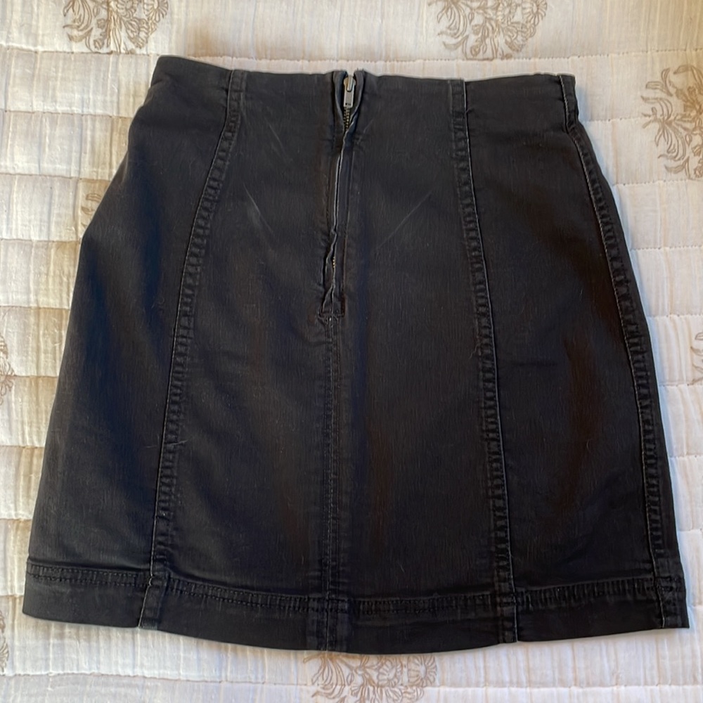 Free People Black Denim Skirt - Picture 2 of 4